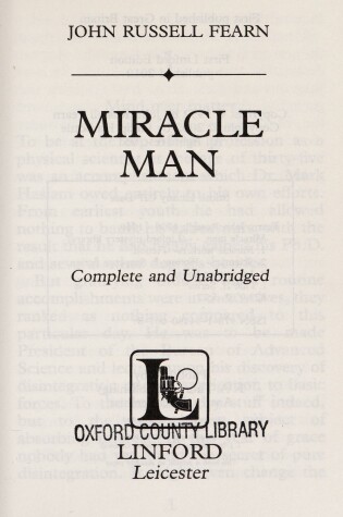 Cover of Miracle Man