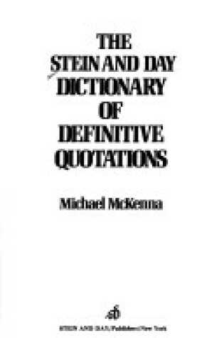 Cover of Dictionary of Definitive Quotations