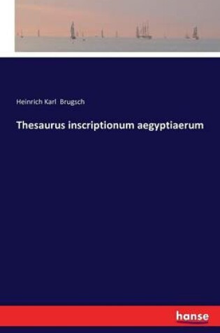 Cover of Thesaurus inscriptionum aegyptiaerum