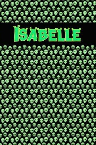 Cover of 120 Page Handwriting Practice Book with Green Alien Cover Isabelle