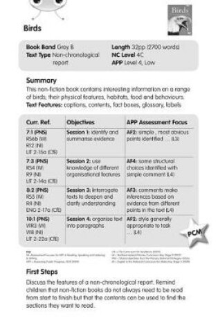 Cover of BC NF Grey B/4C Birds Guided Reading Card