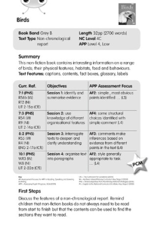 Cover of BC NF Grey B/4C Birds Guided Reading Card