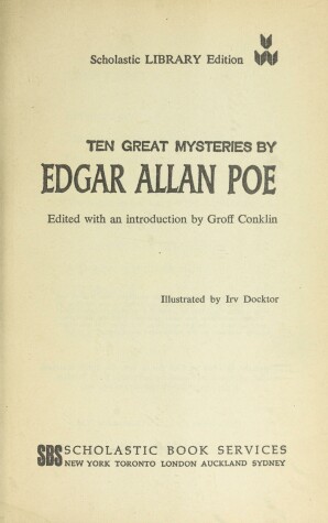 Book cover for Ten Great Mysteries by Edgar Allan Poe