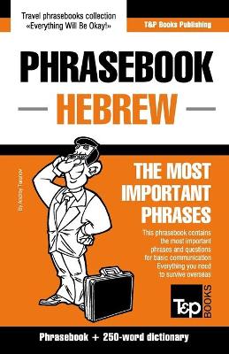 Book cover for English-Hebrew phrasebook and 250-word mini dictionary