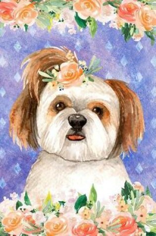 Cover of Bullet Journal Notebook for Dog Lovers Shih Tzu in Flowers 1