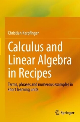 Cover of Calculus and Linear Algebra in Recipes