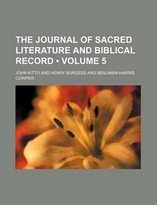 Book cover for The Journal of Sacred Literature and Biblical Record (Volume 5)