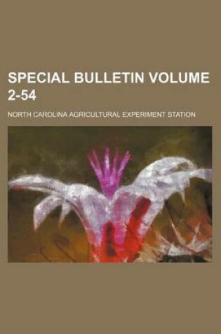 Cover of Special Bulletin Volume 2-54