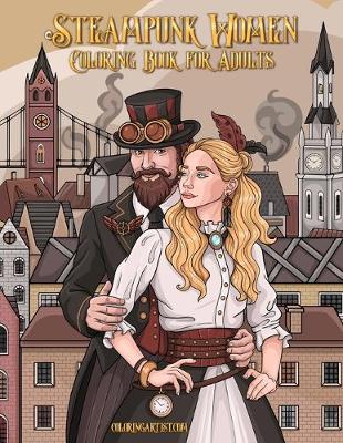 Cover of Steampunk Women Coloring Book for Adults