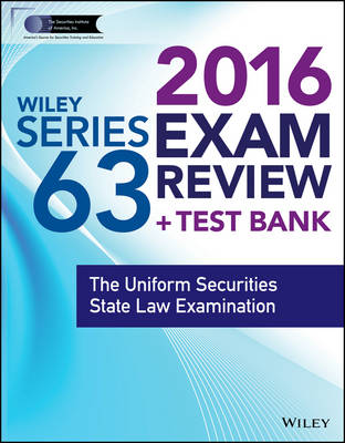 Cover of Wiley Series 63 Exam Review 2016 + Test Bank