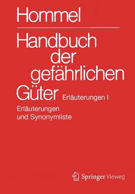 Book cover for Handbuch Der Gefahrlichen Guter. Erlauterungen I