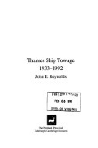 Cover of Thames Ship Towage, 1933-92