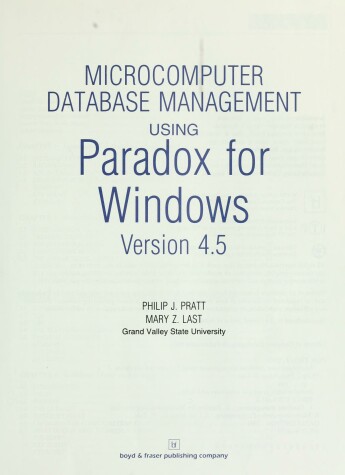 Book cover for Microcomputer Database Management Using Paradox for Windows