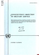 Book cover for Conscientious Objection to Military Service