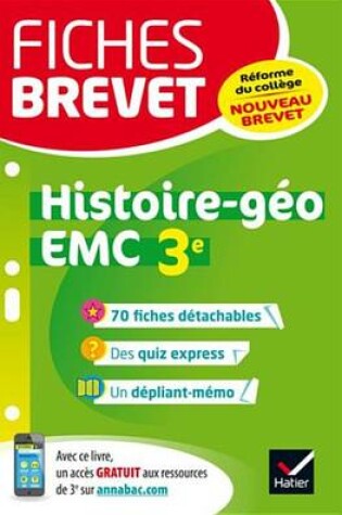 Cover of Fiches Brevet Histoire-Geographie EMC 3e