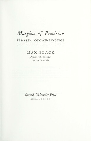 Book cover for Margins of Precision