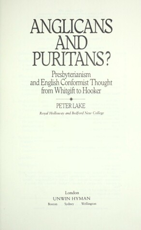 Book cover for Anglicans and Puritans?