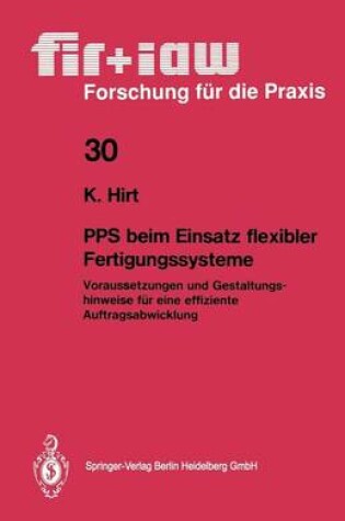 Cover of PPS beim Einsatz flexibler Fertigungssysteme