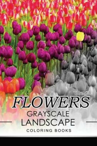 Cover of Flowers GRAYSCALE Landscape Coloing Books Volume 3