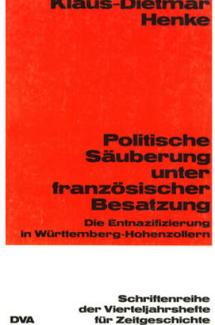 Cover of Politische Sauberung Unter Franzoesischer Besatzung