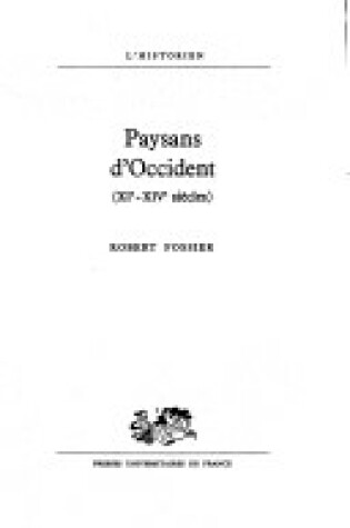 Cover of Paysans D'Occident