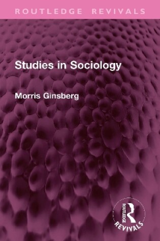 Cover of Studies in Sociology