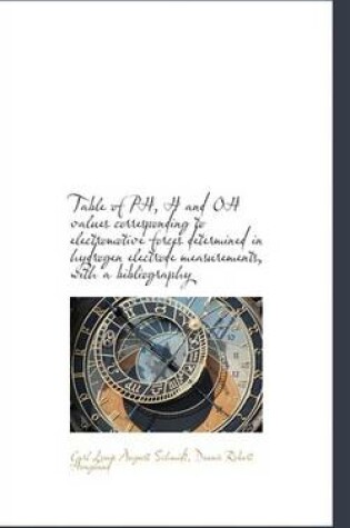 Cover of Table of PH, H and Oh Values Corresponding to Electromotive Forces Determined in Hydrogen Electrode