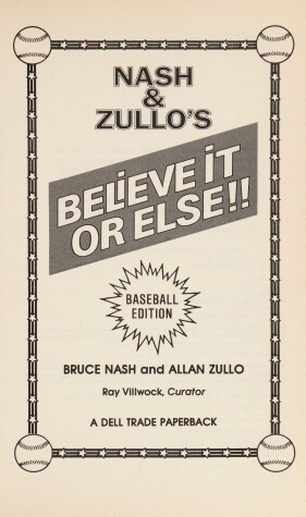 Book cover for Nash and Zullo's Believe It or Else!