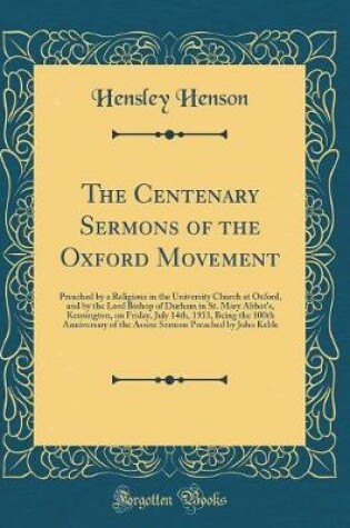 Cover of The Centenary Sermons of the Oxford Movement