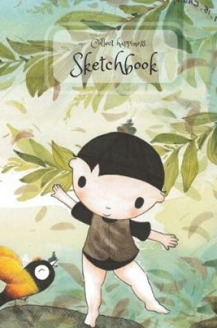 Cover of Collect happiness sketchbook (Hand drawn illustration cover vol.5)(8.5*11) (100 pages) for Drawing, Writing, Painting, Sketching or Doodling