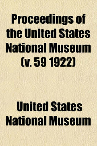 Cover of Proceedings of the United States National Museum (V. 59 1922)