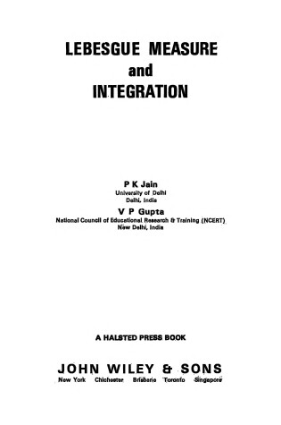 Cover of Lebesgue Measure and Integration