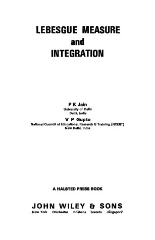 Book cover for Lebesgue Measure and Integration