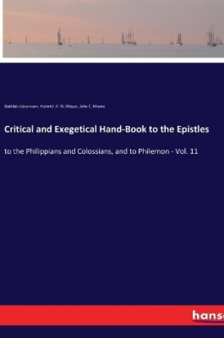 Cover of Critical and Exegetical Hand-Book to the Epistles