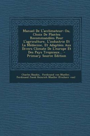 Cover of Manuel de L'Acclimateur