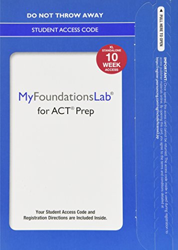 Book cover for MyLab Foundational Skills for ACT Prep without Pearson eText--Standalone Access Card--10 weeks