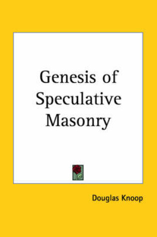 Cover of Genesis of Speculative Masonry