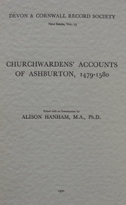 Cover of Churchwardens' Accounts of Ashburton 1479-1580