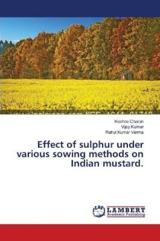 Cover of Effect of sulphur under various sowing methods on Indian mustard.