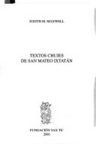 Cover of Textos Chujes de San Mateo Ixtatan