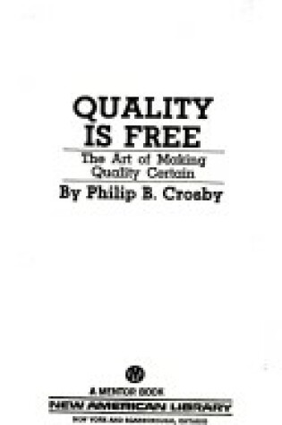 Cover of Quality is Free