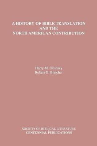 Cover of A History of Bible Translation and the North American Contribution