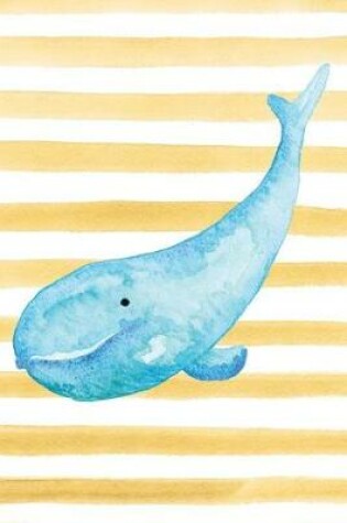 Cover of Blue Whale Watercolor Stripe Journal, Dot Grid
