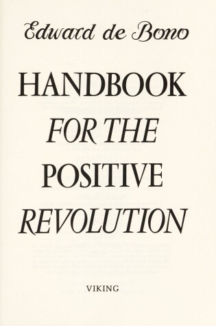 Cover of Handbook For the Positive Revolution