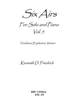 Book cover for Six Airs for Solo and Piano, Vol. 5 - trombone/euphonium version