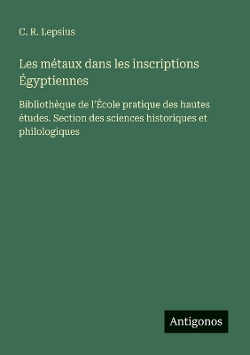 Book cover for Les métaux dans les inscriptions Égyptiennes