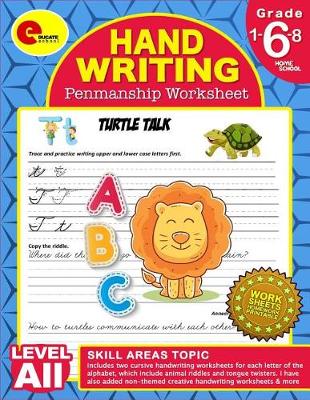 Book cover for Handwriting Penmanship Worksheet Grade 6