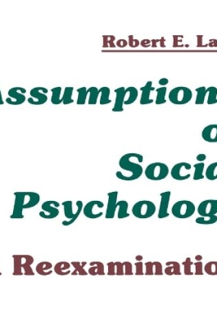 Cover of Assumptions of Social Psychology