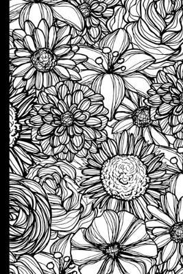 Book cover for Black & White Flower Notebook