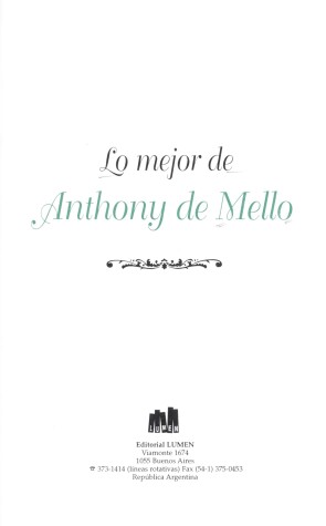 Book cover for Lo Mejor de Anthony de Mello